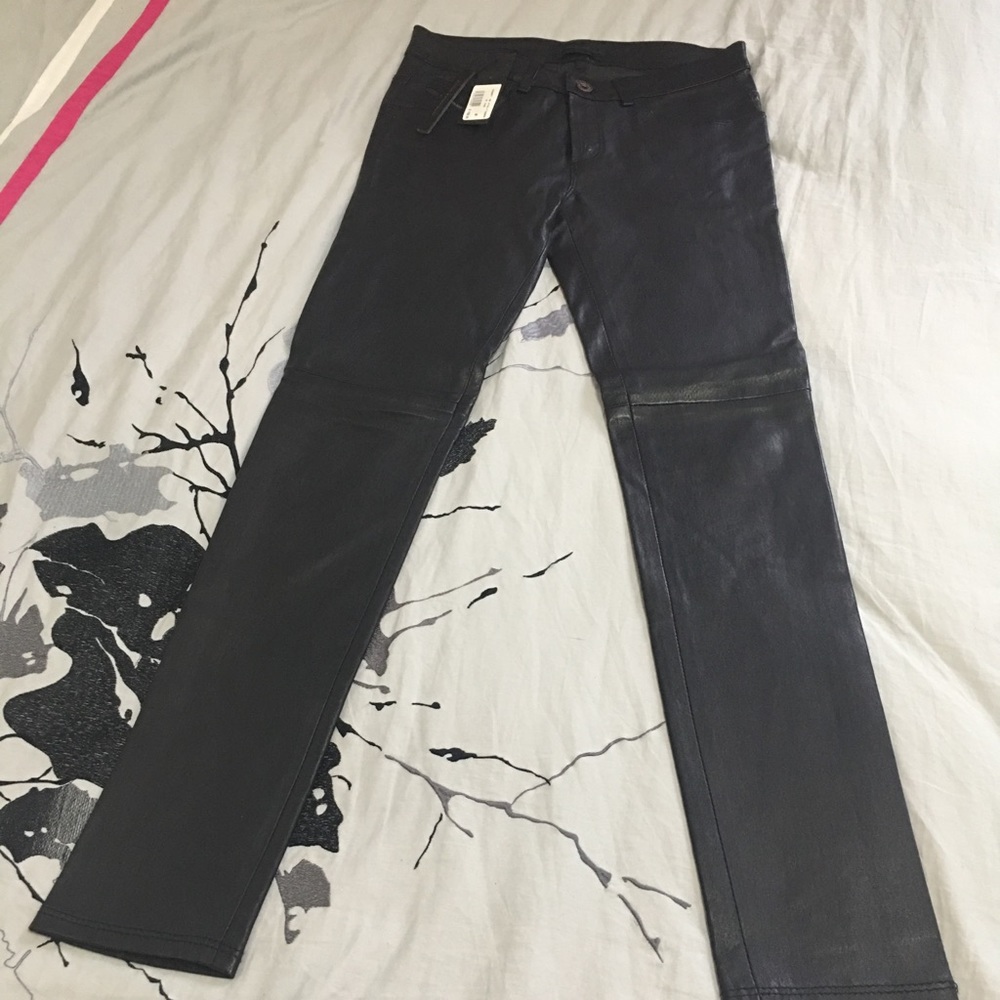 Diesel black gold leather pants